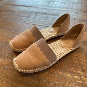 EILEEN FISHER Lady Nubuck Mesh Espadrille Flats in Latte (Size 7M)